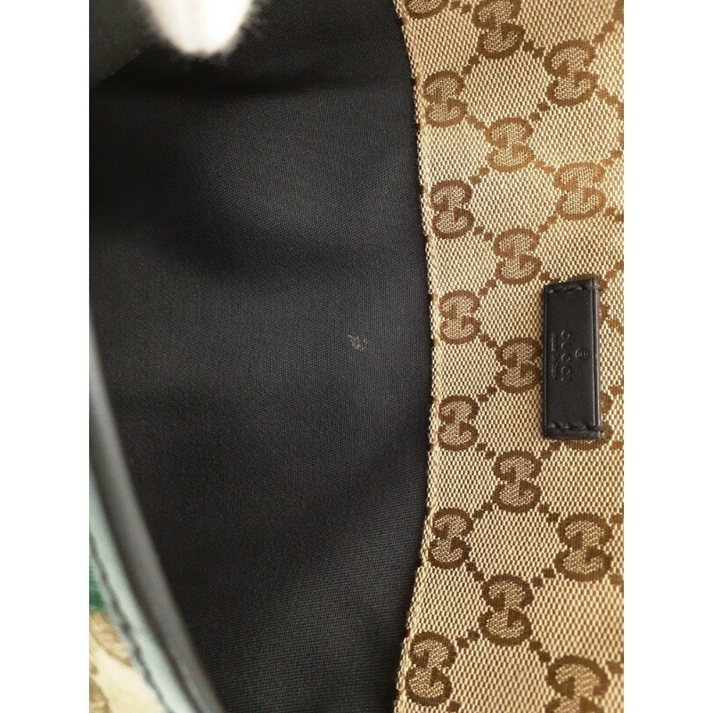 Gucci GG Monogram Brown Web Flat Messenger Bag red green web - Picture 7 of 9